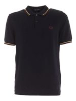 Polo con logo ricamato nera