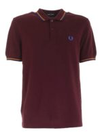 Polo con logo ricamato mogano