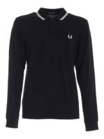 Polo nera con ricamo logo bianco