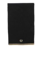 Sciarpa nera con ricamo logo