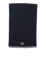 Sciarpa blu con ricamo logo