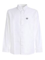 Camicia buttondown Oxford bianca con logo