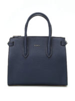 Shopper Pin S in pelle blu