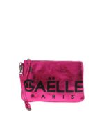 Pochette laminata fucsia con logo