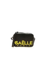 Borsa a tracolla nera con logo fluo