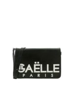 Borsa tracolla nera con logo bianco