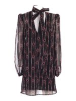 Abito nero con stampa rossa