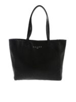 Borsa a spalla nera con stampa logo