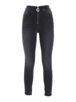 Jeans neri con logo strass