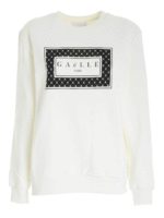 Felpa bianca con stampa logo a contrasto