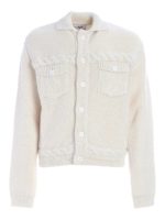 Cardigan con intreccio bianco
