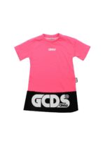 Abito fucsia e nero con logo bianco