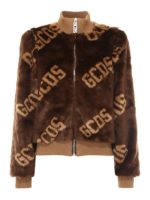 Giacca in finta pelliccia con logo all over