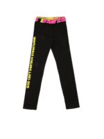 Leggings neri con elastico logato