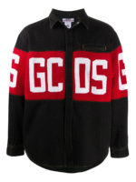 Camicia in cotone con intarsio logo