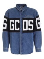 Camicia in denim con maxi logo