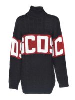 Pullover nero con logo a contrasto