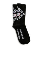 Calzini neri con logo multicolor