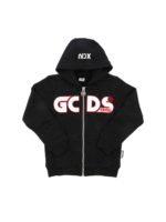 Felpa nera con logo a contrasto