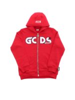 Felpa rossa con logo a contrasto