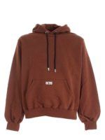Felpa Maxi marrone con logo gommato