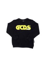 Felpa blu con logo giallo fluo