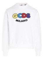 Felpa bianca con logo effetto spugna spugna