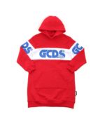 Felpa over rossa con fascia bianca