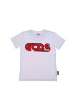 T-shirt bianca con logo a contrasto