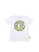 T-shirt bianca con logo fluo