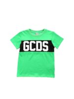 T-shirt verde fluo con logo GCDS