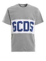 T-shirt in jersey con banda logo lettering