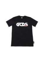 T-shirt nera con maxi stampa frontale