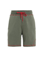 Pantaloncini verdi con impunture rosse