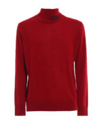 Maglia a collo alto rossa in misto lana