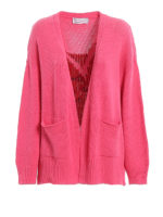 Cardigan aperto con maxi logo sul retro