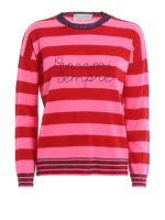 Girocollo in lana a righe Pensami Sempre