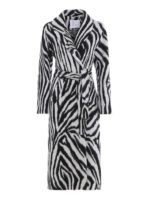 Cappotto lungo zebra con chiusura a cintura
