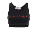 Top gym con stampa Ciao Amore a contrasto