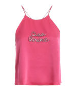 Top Ciao Amore con cristalli color rosa