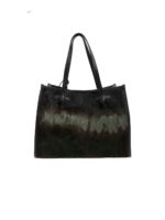 Shopping bag in cavallino verde e nero