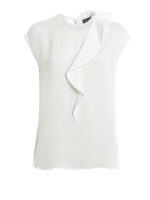 Blusa in seta con balza