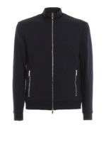 Cardigan stile felpa in lana vergine