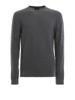 Maglione in cashmere con  motivo a quadri