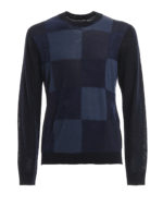 Pull a quadri effetto denim