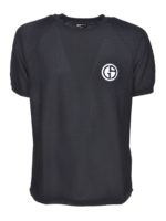 T-shirt tecnica logo blu grafite