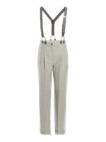 Pantaloni in shantung con bretelle