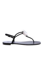 Infradito nero con strass