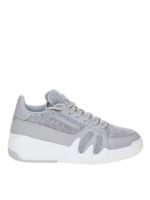 Sneakers in pelle e tessuto grigio