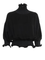 Blusa in raso con bordi plisse